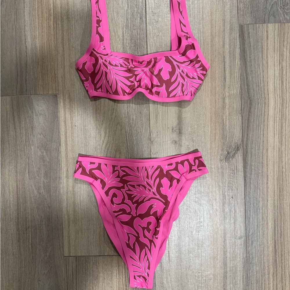 BRAND NEW L*Space Pink and Burgundy Bikini